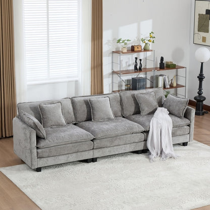 Cloud Sofa Modern Sectional Couch, Double Layer Upholstered Chenille
