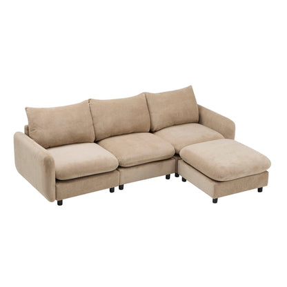 Modular Velvet Sectional Sofa Corner Chair – Convertible Upholstered