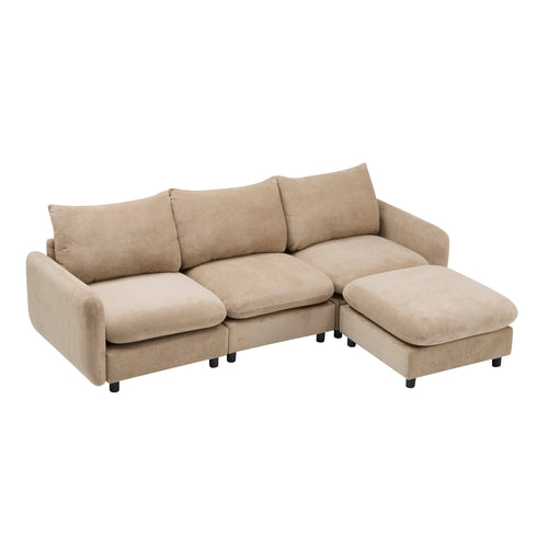 Modular Velvet Sectional Sofa Corner Chair – Convertible Upholstered