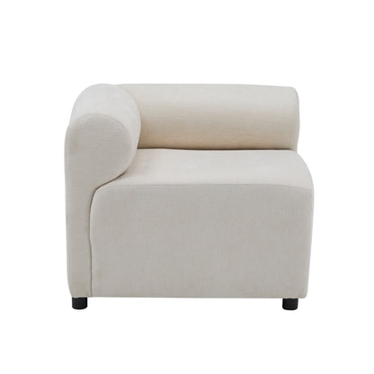 Modular Chenille Sectional Sofa – Modern Curved Upholstered Couch for