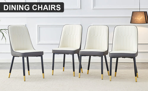Modern Dining Chairs Set of 4 – PU Leather Upholstered Chairs with
