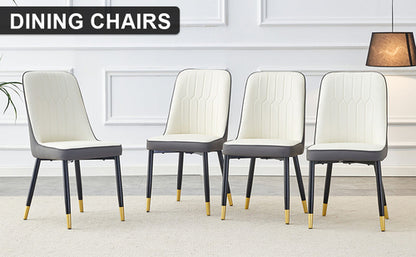 Modern Dining Chairs Set of 4 – PU Leather Upholstered Chairs with