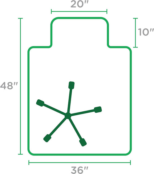 Office Chair Mat 36x48 Clear For Low Pile Carpet Use