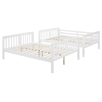 Full over Full Bunk Bed with Ladder for Bedroom, Guest Room Furniture