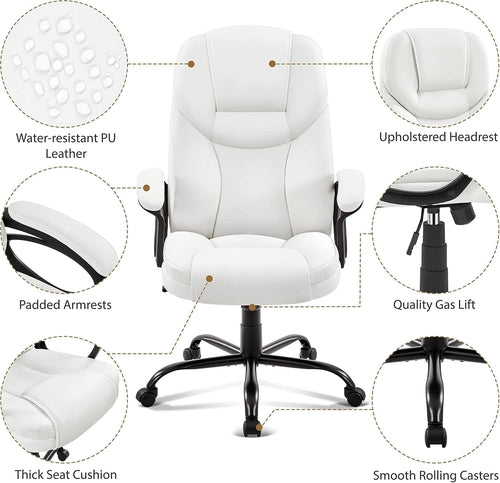 High Back Executive Chair Faux Leather Managerial Chair Ergonomic Task