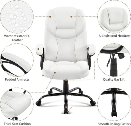 High Back Executive Chair Faux Leather Managerial Chair Ergonomic Task