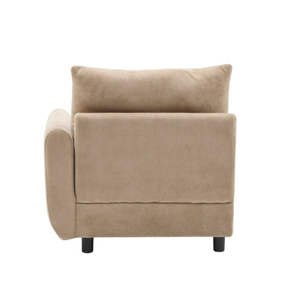 Modular Velvet Sectional Sofa Corner Chair – Convertible Upholstered