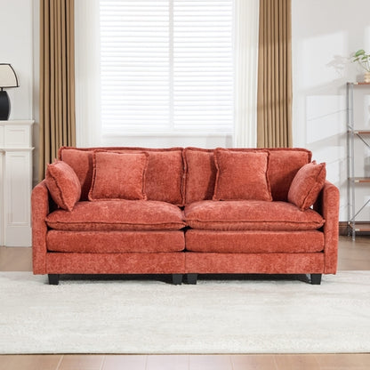 Cloud Sofa Modern Sectional Couch, Double Layer Upholstered Chenille