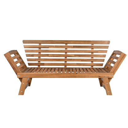 Outdoor Adjustable Patio Wooden Daybed Sofa Chaise Lounge with