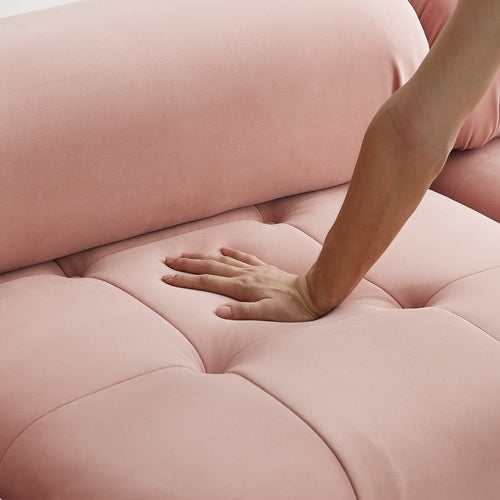 Modular Sectional Sofa, Button Tufted Design with DIY L-Shaped Layout,