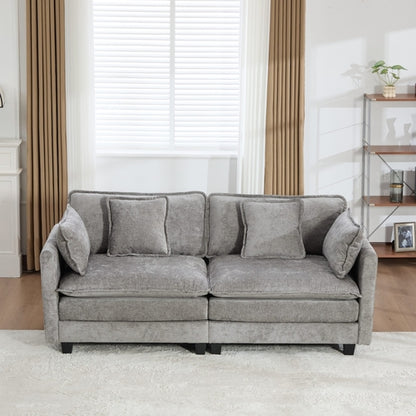 Cloud Sofa Modern Sectional Couch, Double Layer Upholstered Chenille