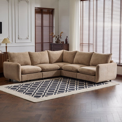 Modular Velvet Sectional Sofa Corner Chair – Convertible Upholstered