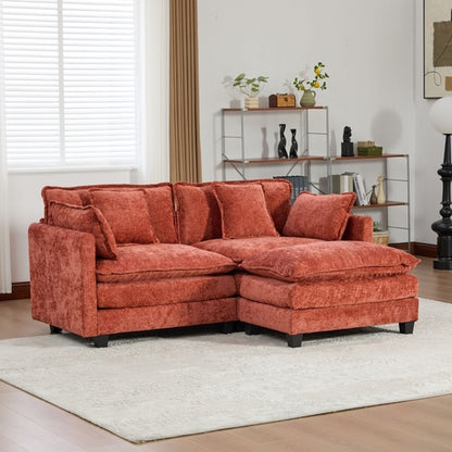 Cloud Sofa Modern Sectional Couch, Double Layer Upholstered Chenille