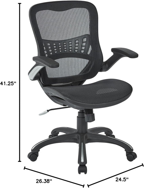Office Star Ventilated Desk Chair With Breathable Mesh Seat Back Black