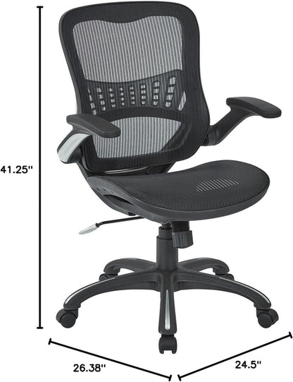 Office Star Ventilated Desk Chair With Breathable Mesh Seat Back Black