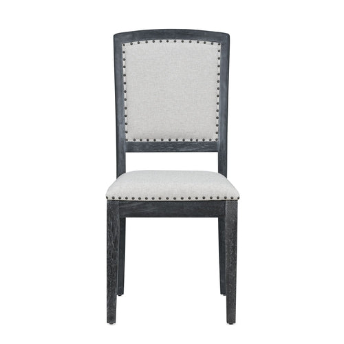 Rustic Extendable Dining Table Set with Removable Leaf, 6 Upholstered