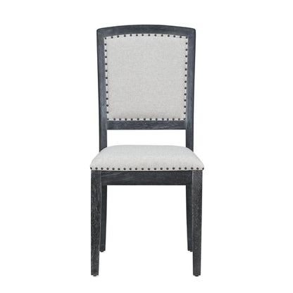 Rustic Extendable Dining Table Set with Removable Leaf, 6 Upholstered