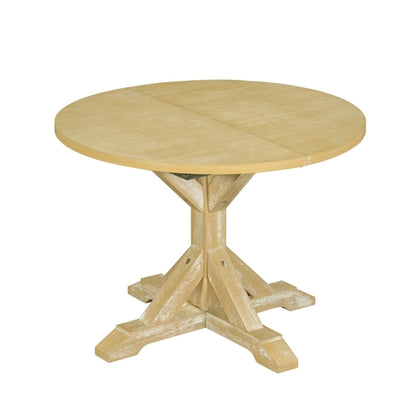 Farmhouse 6-Piece 60inch Extendable Pedestal Dining Table Set with