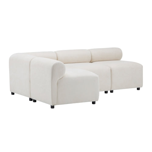 Modular Chenille Sectional Sofa – Modern Curved Upholstered Couch for