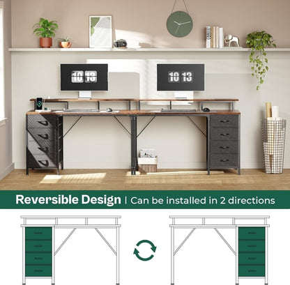47 Inch Computer Desk With LED Lights And Power Outlets