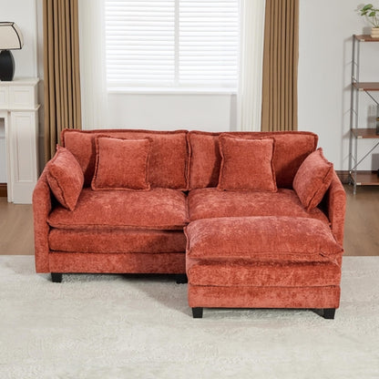 Cloud Sofa Modern Sectional Couch, Double Layer Upholstered Chenille