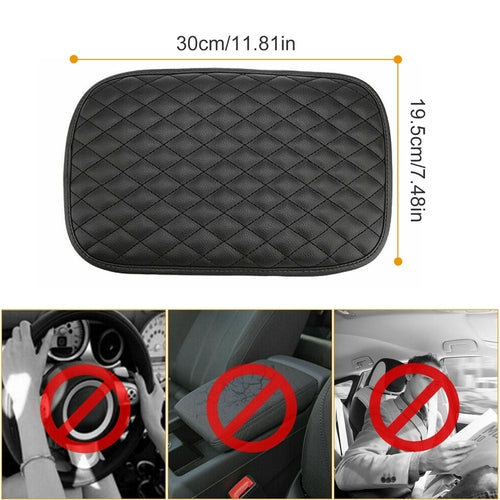 1Pc Car Armrest Pad Cover PU Leather Auto Center Console Seat Box