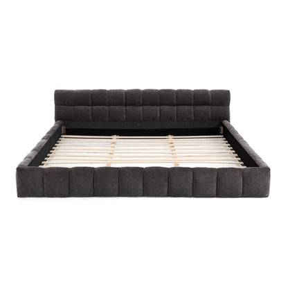 Upholstered Bed Frame with Thick Chenille Fabric, Grounded Platform