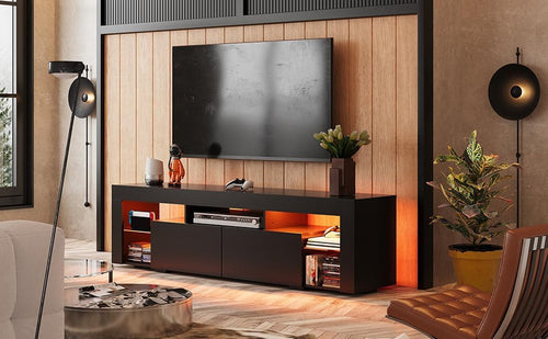 63 Inch TV Stand, LED Entertainment Center for 60 to 70 Inch TV,