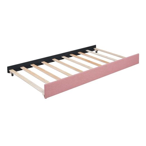 Upholstered Daybed with Trundle Sofa Bed Frame No Box Spring Needed,
