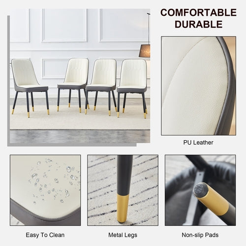 Modern Dining Chairs Set of 4 – PU Leather Upholstered Chairs with
