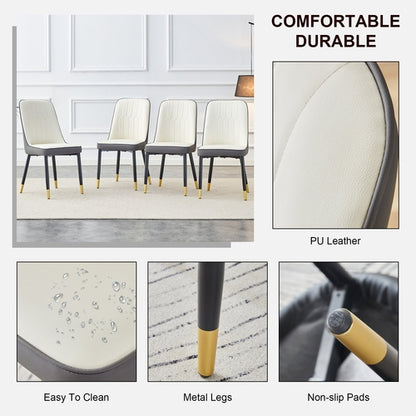 Modern Dining Chairs Set of 4 – PU Leather Upholstered Chairs with