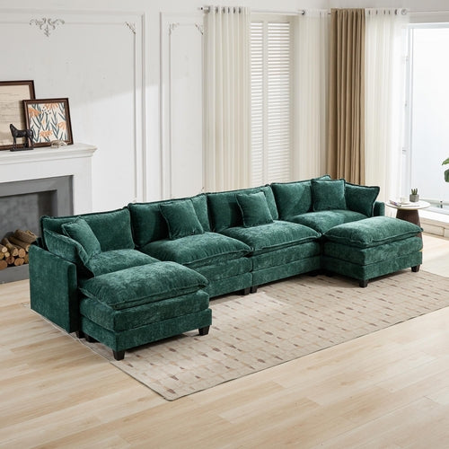 Cloud Sofa Modern Sectional Couch, Comfy Double Layer Upholstered Seat