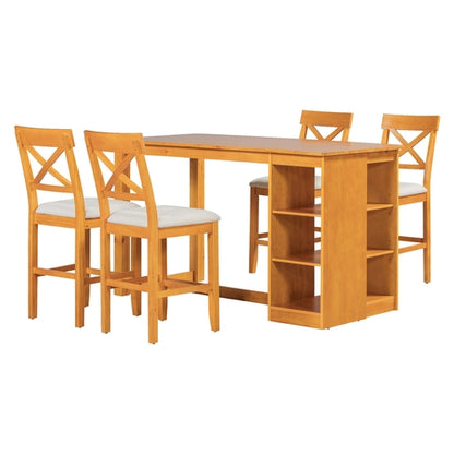 60'Lx30'W Solid Wood Farmhouse Counter Height Dining Table Set with