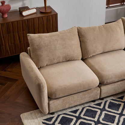 Modular Velvet Sectional Sofa Corner Chair – Convertible Upholstered