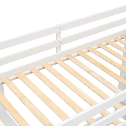 Twin Over Full Bunk Bed with 3-layer Shelves, Drawers and Storage
