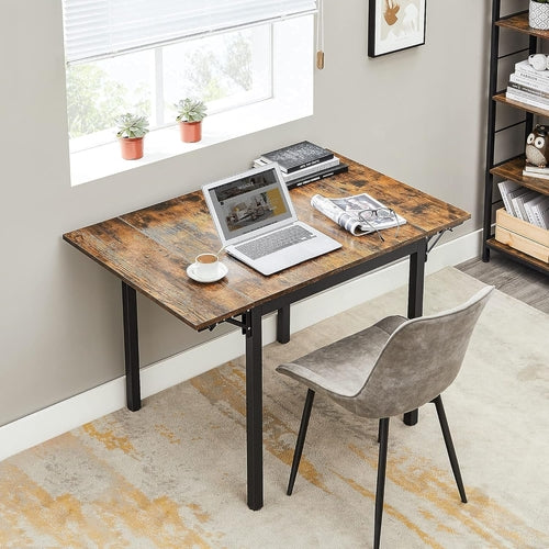Folding Dining Table Drop Leaf Extendable Brown For Small Spaces Seats