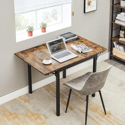 Folding Dining Table Drop Leaf Extendable Brown For Small Spaces Seats