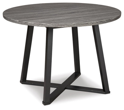 Centiar Mid Century Round Dining Table Gray Metal Legs