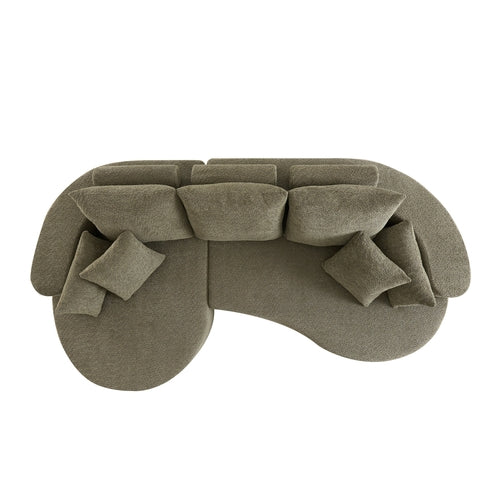 106" Curved Boucle Cloud Sectional Sofa with Chaise Lounge – 2-Piece