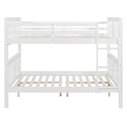 Full over Full Bunk Bed with Ladder for Bedroom, Guest Room Furniture
