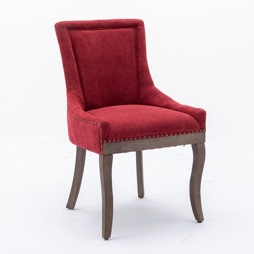 Ultra Side Dining Chair, Thickened Fabric with Solid Wood Legs and