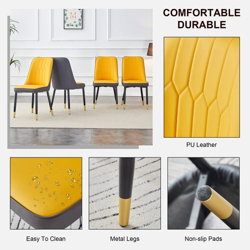 Modern Dining Chairs Set of 4 – PU Leather Upholstered Chairs with