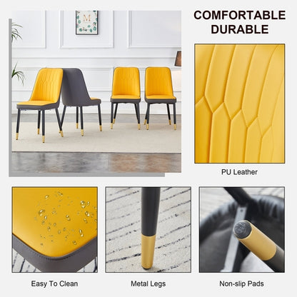 Modern Dining Chairs Set of 4 – PU Leather Upholstered Chairs with