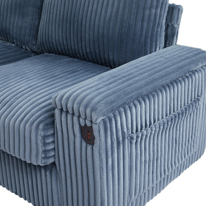 Modern 4-Seater Corduroy Sofa Couch with USB Ports, Hidden Storage and