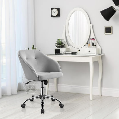 Velvet Desk Chair, Makeup Vanity Chair with Adjustable Tilt Angle,