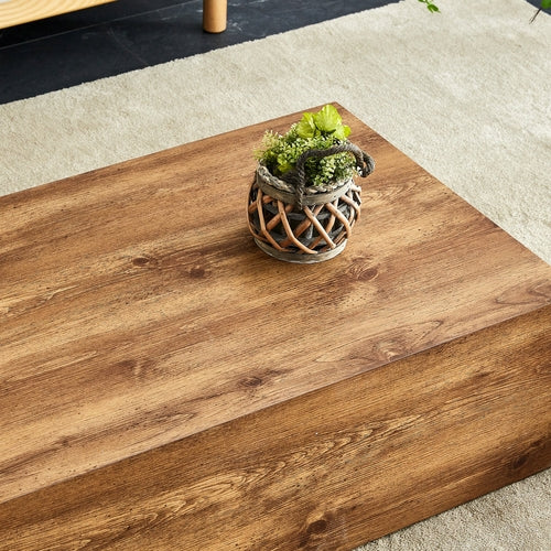 Modern Coffee Table – 39.3" Rectangular Accent Table with Textured