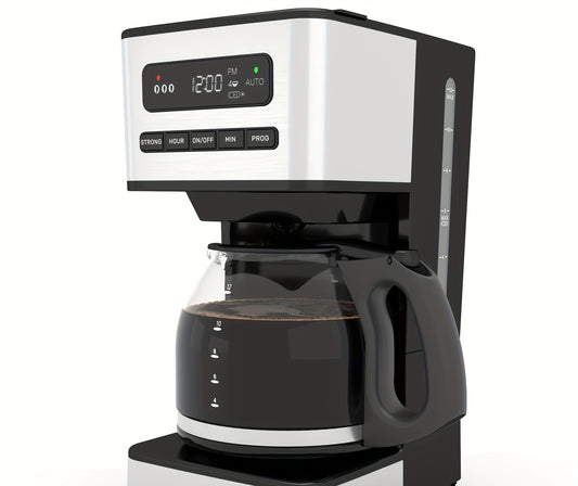 12-Cup Programmable Coffee Maker, Regular And Strong Brew Drip Coffee Machine, 1-4 Cup And Iced Coffee Setting, 24H Timer, Auto Shut-Off, Keep Warm, Pause And Serve