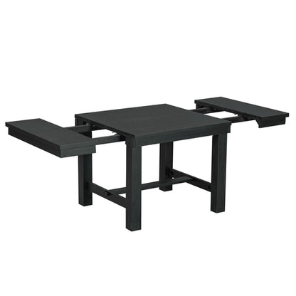 Farmhouse 82inch 6-Piece Extendable Dining Table with Footrest, 4