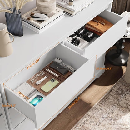 White Six Drawer Dresser For Bedroom Storage Solutions