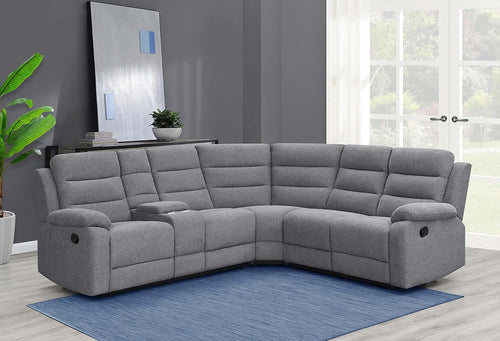 David 3-Piece Motion Sectional Sofa In Smoke Manual Reclining